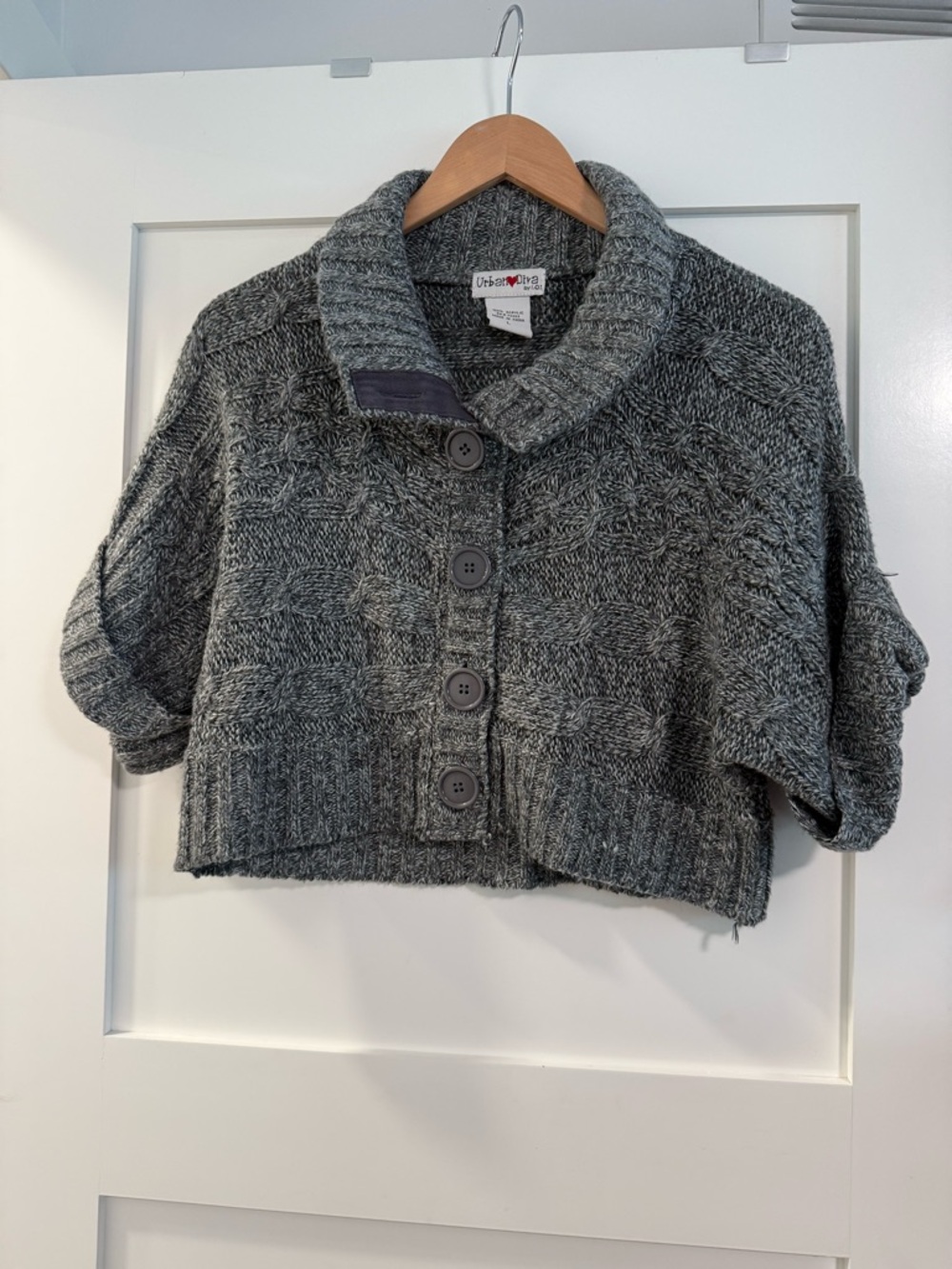 Urban Diva Gray Cropped Cardigan